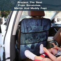 ◐▬ Wolf Animal Pattern Texture Interior Accessories Anti-Kick Pads for Car SeatsAnti-ScratchAnti-DirtySuitable for Most Cars