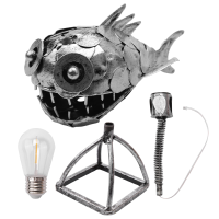 Angler Fish Lamp USB Rechargeable Desktop Metal Light Handmade Craft Home Living Room Decoration