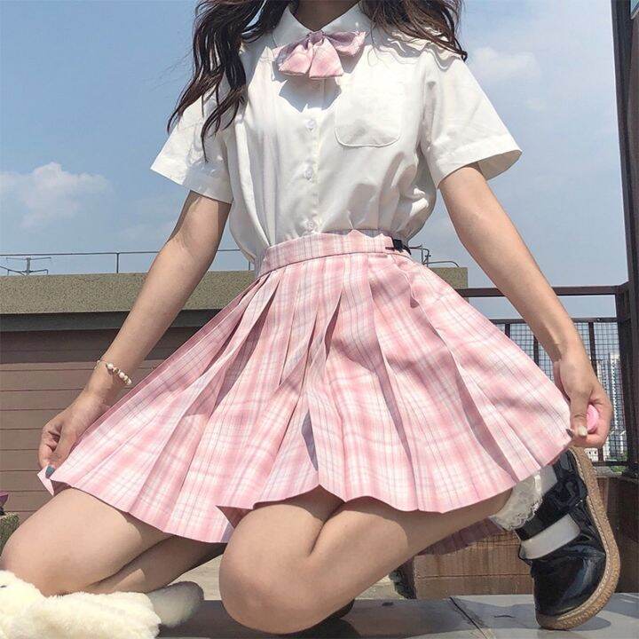 Japanese School Uniform Korean Student JK Seifuku Blouse Pleated Skirt ...