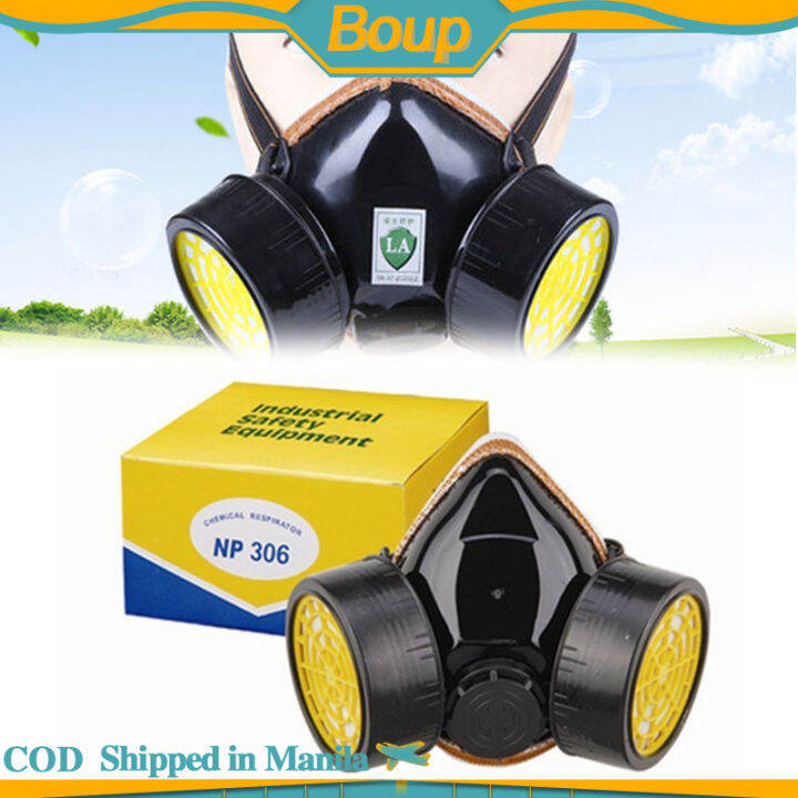 Dual Filter Respirator Chemical Industrial Gas AntiDust Spray Dual