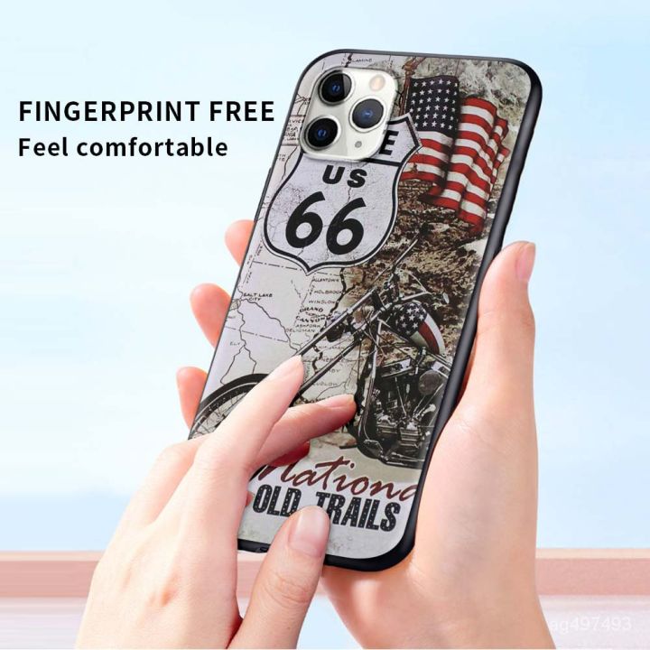 mobile-phone-case-for-apple-iphone-11-12-pro-max-7-8-plus-se-soft-cover-x-xr-xs-6-black-celular-bumper-america-route-66