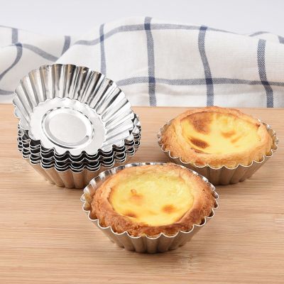 【lz】┅  Moldes De Cozimento De Prata Reutilizáveis Cupcake Egg Tart Mold Molde De Pudim De Biscoito Bolo Antiaderente Ferramentas De Pastelaria 10 Pcs