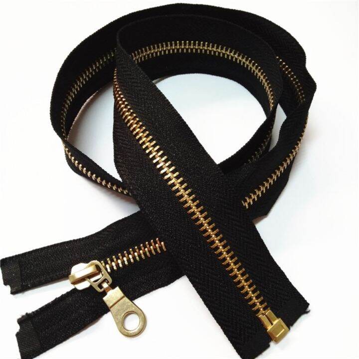 5pcs-70cm-jacket-style-brass-metal-divider-zipper-black-nylon-coil-zipper