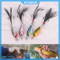 NYABOR 4pcs จำนวนมาก Hard Metal Fishing lures Crank เหยื่อขนาดเล็ก minnow Lure BASS Tackle hooks