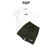 Dektay let get camp t-shirt and short (white/darker green)