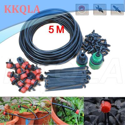 QKKQLA 5M Drip Irrigation Set Micro sprinklers Spray 4/7 Water Cooling Moisturizer Auto Watering System Kit DIY Garden Tools