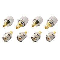 8 PCS / SET UHF SL16 PL259 SO239 to SMA Male Plug Female Jack RF Connector Test Converter