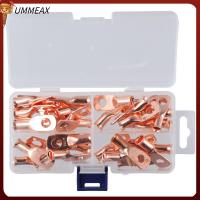 UMMEAX 40ชิ้น5/16 1/4แบตเตอรี่ Lugs ทองแดงตาไก่ลวดทองแดง Lugs ขั้ววงแหวนปลายขั้วต่อสายแบตเตอรี่ปลายขั้วต่อ