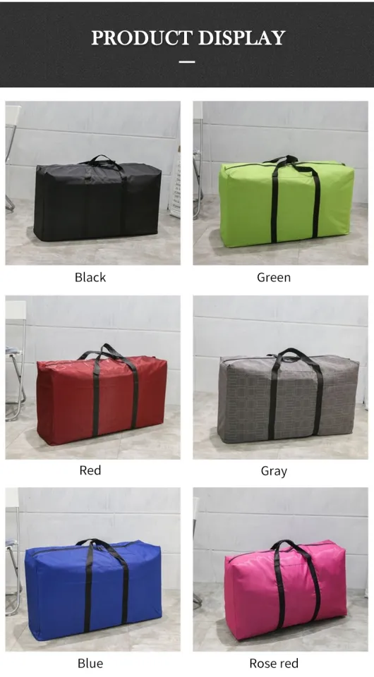 Unisex Large Capacity Folding Duffle Bag Travel Clothes Storage Bags Zipper  Oxford Weekend Bag Thin Portable Moving Luggage Bag