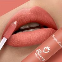 Strawberry Matte Lip Gloss Long Lasting Tint Waterproof Moisturizing Nude Lipstick Pigment Makeup Women Cosmetics Lip Glaze
