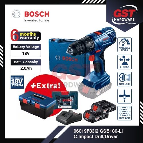 Buy Bosch GSB 180-Li Professional 18V Cordless Impact Drill, 2