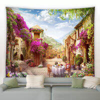 【cw】Beautiful Ancient Architecture Print Wall Hippie Tapestry Polyester Fabric Home Decor Wall Rug Cars Hanging Big Couch Blanket