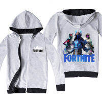 Fortnites ผ้าฝ้าย + โพลีเอสเตอร์แขนยาวฤดูใบไม้ผลิและฤดูใบไม้ร่วงสีดำ/ สีเทาสาว Lesure เด็กทารกแจ็คเก็ตสาวคลุมด้วยผ้าซิปเสื้อยืดเสื้อผ้าเด็ก