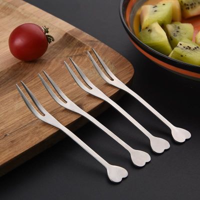 [Durable and practical] MUJI 304 Stainless Steel Fruit Fork Set Creative Cute Fruit Sign Small Dinner Fork Dessert Fork Candy Fork Mooncake Fork