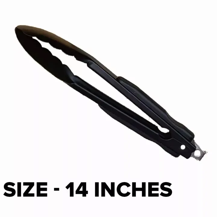 Stainless Steel Food Tongs Kitchen Serving Tong (BLACK) Lazada PH