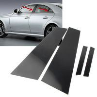 4Pcs รถ Stikcer ประตูหน้าต่างตกแต่ง Trim เสาโพสต์สำหรับ Benz CLS C219 2006 2007 2008 2009 2010 2011