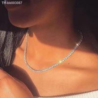 ▣☂ Sexy Choker Iced Out Tennis Chain Necklace For Women Luxury Cubic Zircon Crystal Short Hiphop Neck Accessories Jewelry OHN016