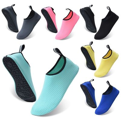 【Hot Sale】 Beach for men and women adult non-slip anti-cut soft bottom upstream snorkeling wading barefoot solid skin-fitting swimming shoes