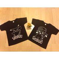 【HOT】(ส่งฟรี)เสื้อยืดสีดำPokemon ตัวละ80.-100%cotton