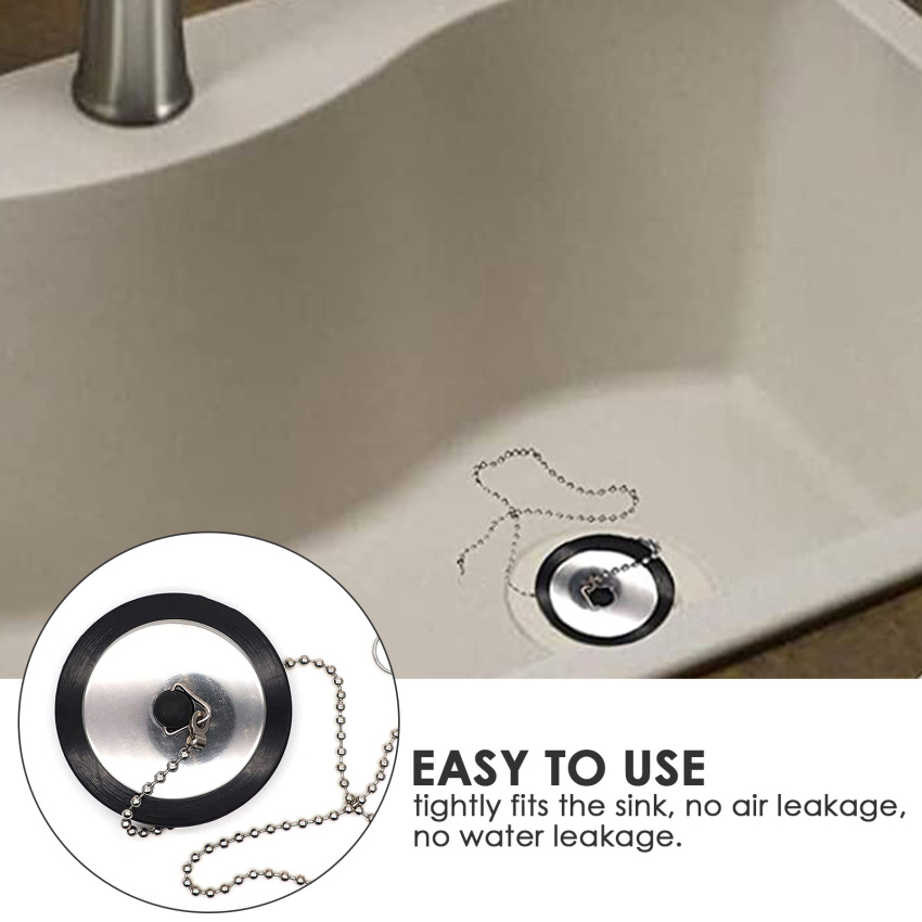 No Chain Needed Universal Drain/Sink Stopper 