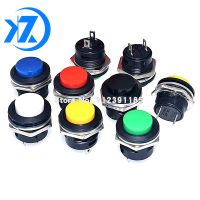 ☌♝♗ 10pcs Momentary Push Button Switch 16mm Momentary 6A/125VAC 3A/250VAC Round Switches R13-507 BLACK RED GREEN WHITE BLUE YELLOW