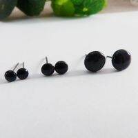 60pcs/lot new arrvial 3/4/5/6/7/8/9/10/11/12mm black glass toy pin eyes for diy handcraft findings--size option