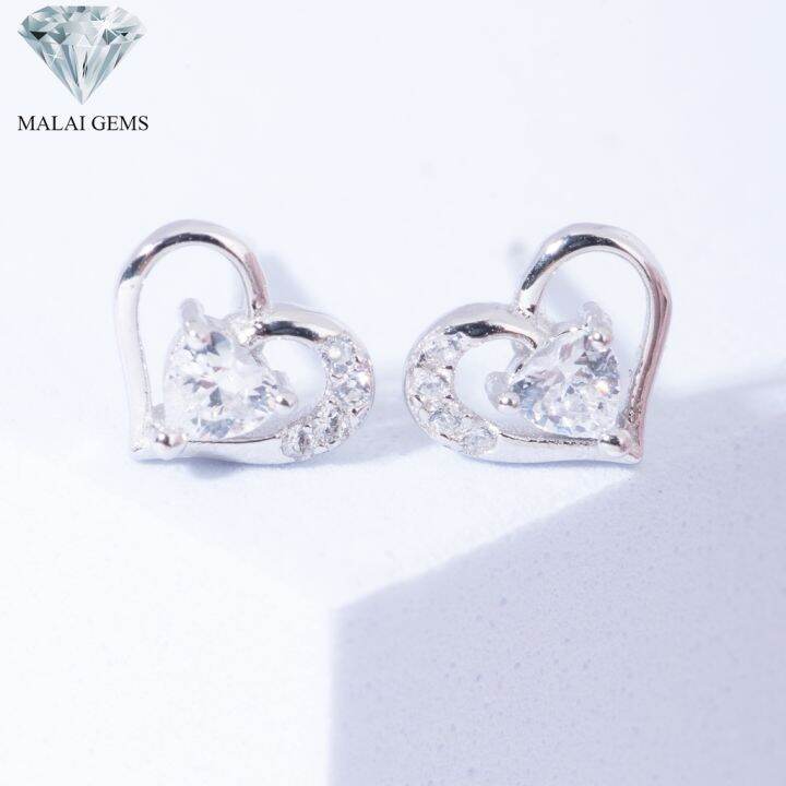 malai-gems-ต่างหูเพชร-เงินแท้-silver-925-เพชรสวิส-cz-เคลือบทองคำขาว-รุ่น-075-1ea103698-แถมกล่อง-ต่างหูcz-ต่างหูเงินแท้