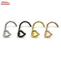 【Ready Stock】Fashion Punk Stainless Steel Love Nose Ring Stud Earring Nostril Hoop Women Accessories Jewelry