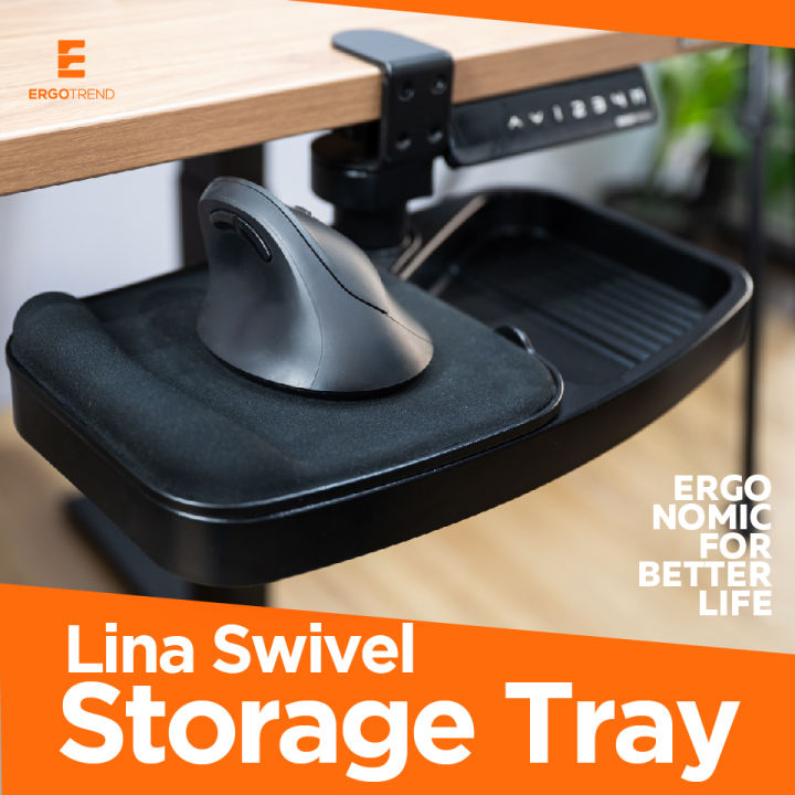 ergotrend-lina-swivel-storage-tray-ที่รองเมาส์-แบบหนีบโต๊ะ-มีช่องจัดเก็บอุปกรณ์