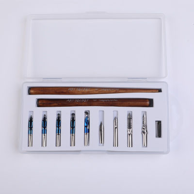 Artsecret โกธิคขนานการประดิษฐ์ตัวอักษรศิลปะปากกาปลายแบนทิเบตอาหรับจิตรกรรมศิลปะคำน้ำพุปากกาของขวัญด้ามไม้