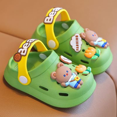 ♚∏ Pull back baby sandals for boys 2023 new summer childrens hole shoes for infants and toddlers non-slip soft soles with small and medium texture