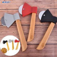 Creative Axe Shape ไม้ไผ่ Eco Handle เครื่องตัดพิซซ่าล้อไม้และเครื่องตัดสแตนเลส Home Kitchen Baking Cutting Tool