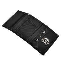 Men Boy Biker Casual Trifold Mini Wallet Pusrse พร้อมพวงกุญแจที่ปลอดภัย