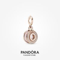 Official Store Pandora 14k Rose Gold-Plated Sparkling Pavé Crown O Dangle Charm