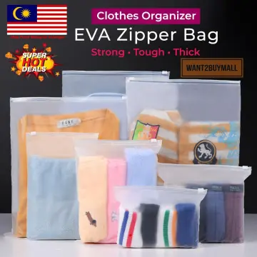 50PCS Travel PE Storage Bag Plastic Zipper EVA Translucent Bag Ziplock Bag  Waterproof Packaging Bag Underwear Panties Socks Pack