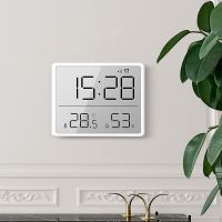 Ultra Thin Electronic Clock Simple Digital Clocks Wall Mounted LCD Disply Multifunctional Temperature and Humidity Alarm Clock