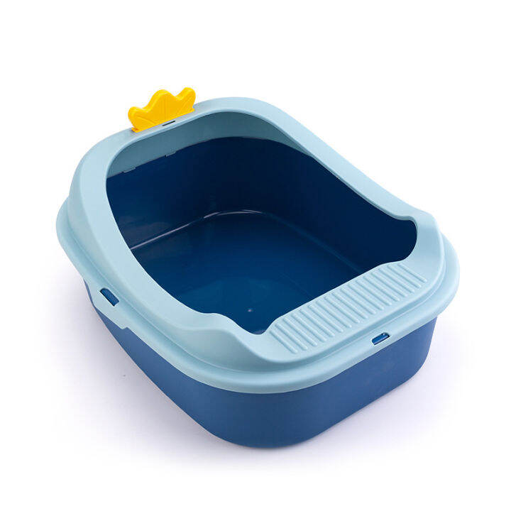 กระบะทรายแมว-หน้าใบหญ้า-tb055-ฟรี-ที่ตักทราย-ห้องน้ำแมว-cat-litter-box