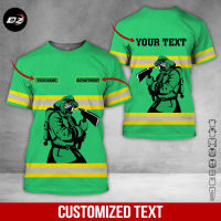 2023 Customized Name Firefighter Uniform Style 3D All Over Printed Clothes AA131