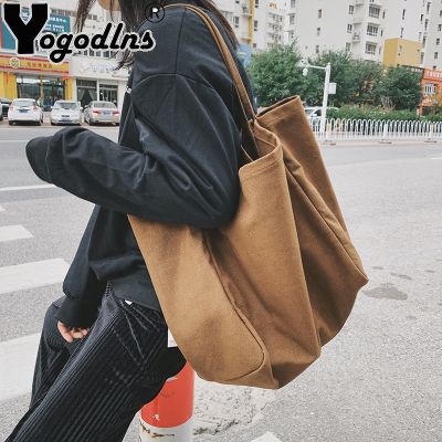 ►♛ Yogodlns Fashion Women Canvas Totes Bag Korean Style Student Large Capacity Shoulder Bag