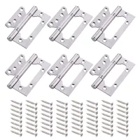 6Pcs Door Hinges Stainless Steel Ball Bearing Mute Hinges for Home Furniture Hardware Door Hinge with Screws