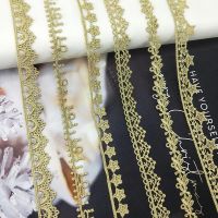[HOT!] High quality 2 yards Width 1-2CM sewn gold lace trim braid lace DIY garment accessories macrame embroidery lace JDB18 JDB25