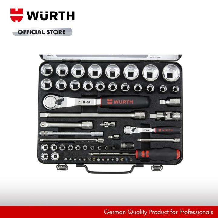 Wurth Dust Protected Socket Wrench 1/4 + 1/2 inch Set 59 PCS Lazada