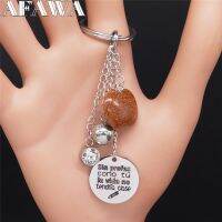 Sin Profes Como Tu la vida no tendria clase Silver Color Stone Stainless Steel Key Chain teacher gift Jewelry chaveiro K1730S01