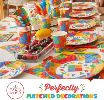 ◄ New Building Blocks Disposable Tableware Sets Kid Boys Birthday Party Decorations Paper Plate Cup Straw Tablecloth decoration