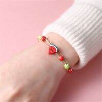 Women 39;s Cute Polymer Clay Cartoon Fruit Lemon Pear Kiwi Watermelon Strawberry Ceramics Beads Rope Bracelet BL0388