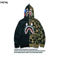 เสื้อแจ็คเก็ตแขนยาว Bape ที่มีฮู้ด ผ้าฝ้าย พิมพ์ลายแฟชั่นสำหรับผู้ชายและผู้หญิง - เสื้อกันหนาวเสื้อผ้าตัวคลาสสิกพร้อมฮู้ดรูปฉลาม เสื้อผ้าฤดูหนาว