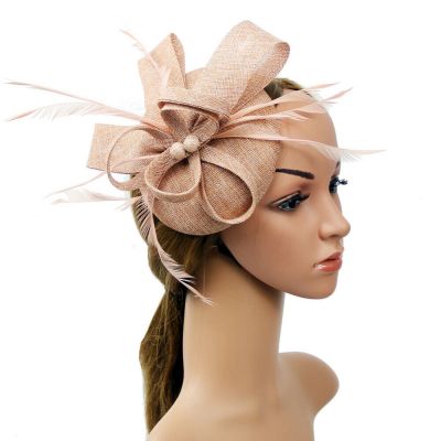 【CW】 Ladies Fascinator Feather Hat Headband Wedding Mesh Headpiece Bandage Bandanas HairBands Hair Accessories