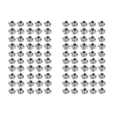 100Pcs M8 Metal Captive T Nuts Pronged Tee Blind Nuts Metric