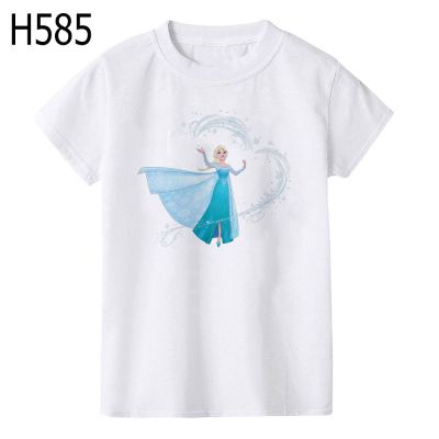 【Candy style】 เสื้อยืดคอกลม แขนสั้น พิมพ์ลายการ์ตูน Frozen Aisha Princess สีขาว สําหรับเด็กผู้หญิง