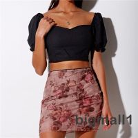 COD ❐┇ The Outline Shop27dgsd6gfd ZXT-Women´s Mesh Bodycon Mini Skirt Casual High Waist Animal Floral Print Short Pencil Skirt